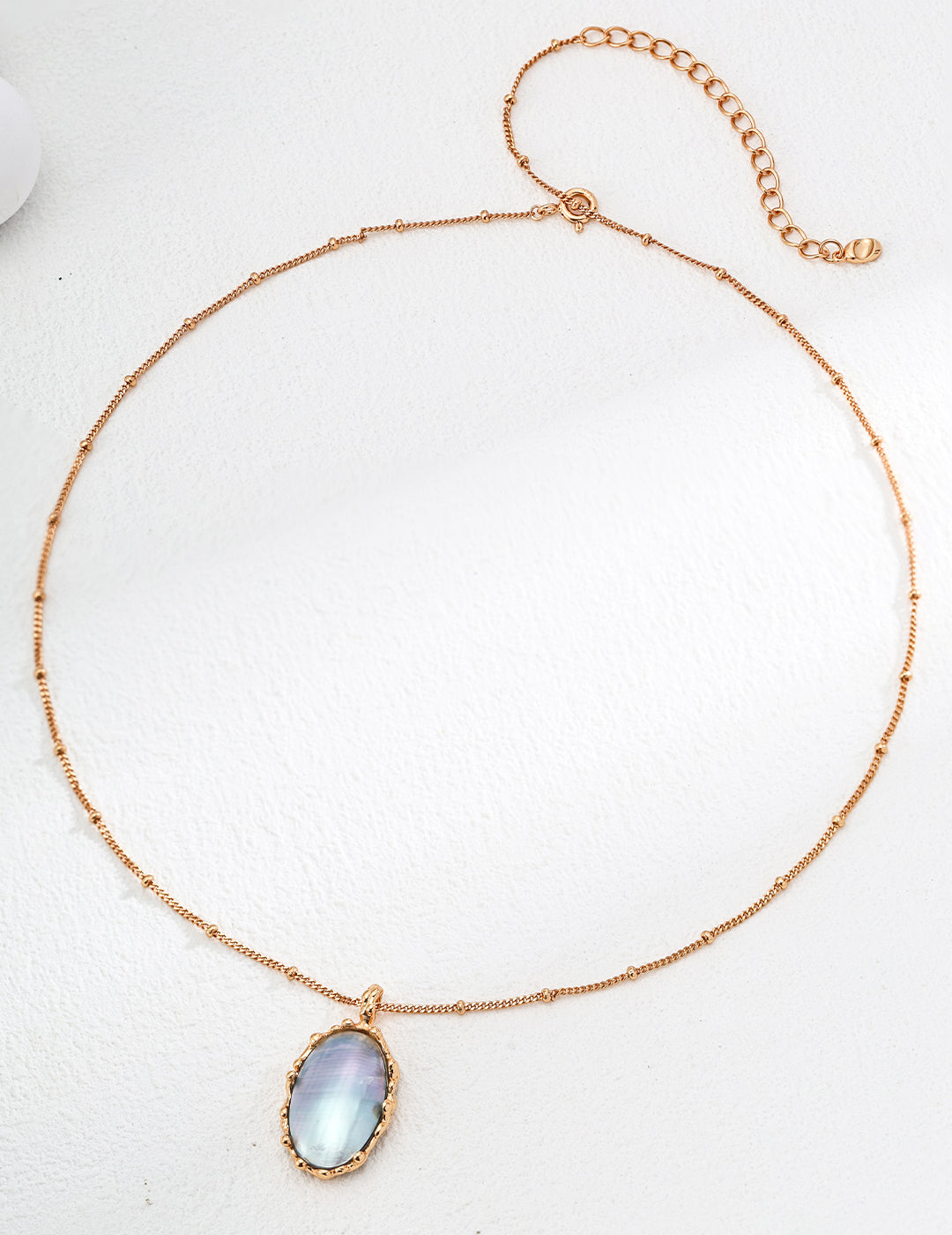 DOUBLE&LL Mabe Pearl Necklace - Vintage Gold Plated S925 Sterling Silver Shell Pearl Pendant